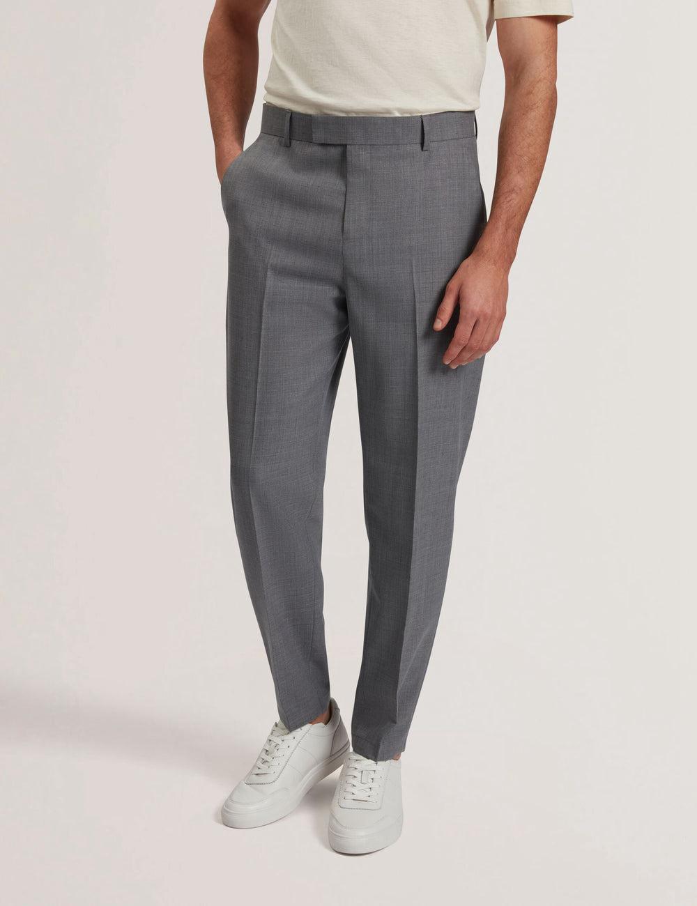 Ted Baker SELWYNT - Lightweight Wool Blend Men Trousers Mid-Grey | UAE  78956-THFA