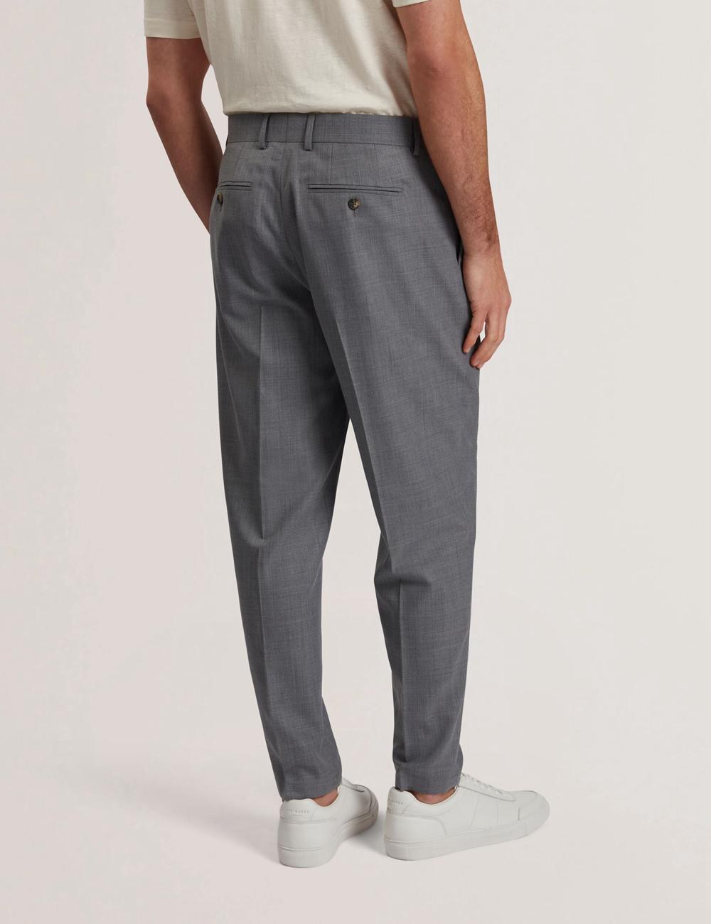 Ted Baker SELWYNT - Lightweight Wool Blend Men Trousers Mid-Grey | UAE  78956-THFA