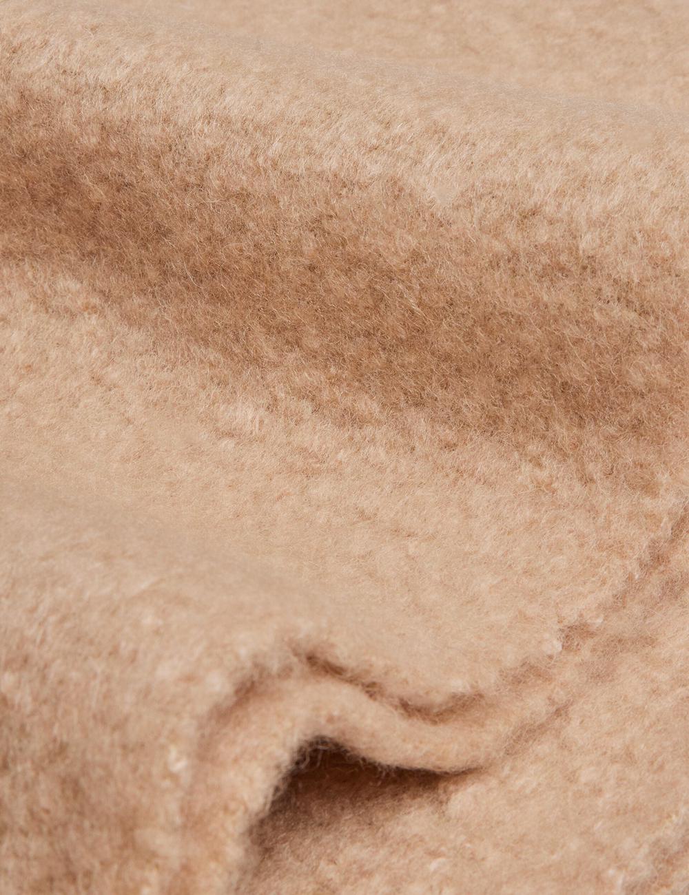 Ted Baker SHELMAS - Fluffy Wool Blend Blanket Knitted Women Scarves Taupe | UAE  42739-MOPV