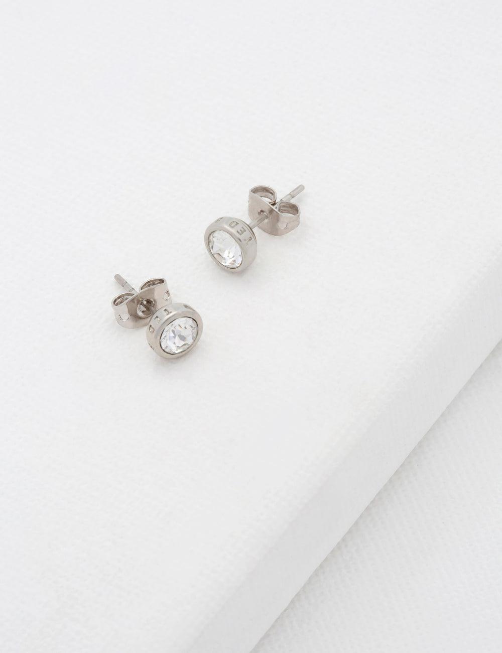 Ted Baker SINAA - Solitaire Crystal Stud Women Earrings Silver | UAE  41207-VKND