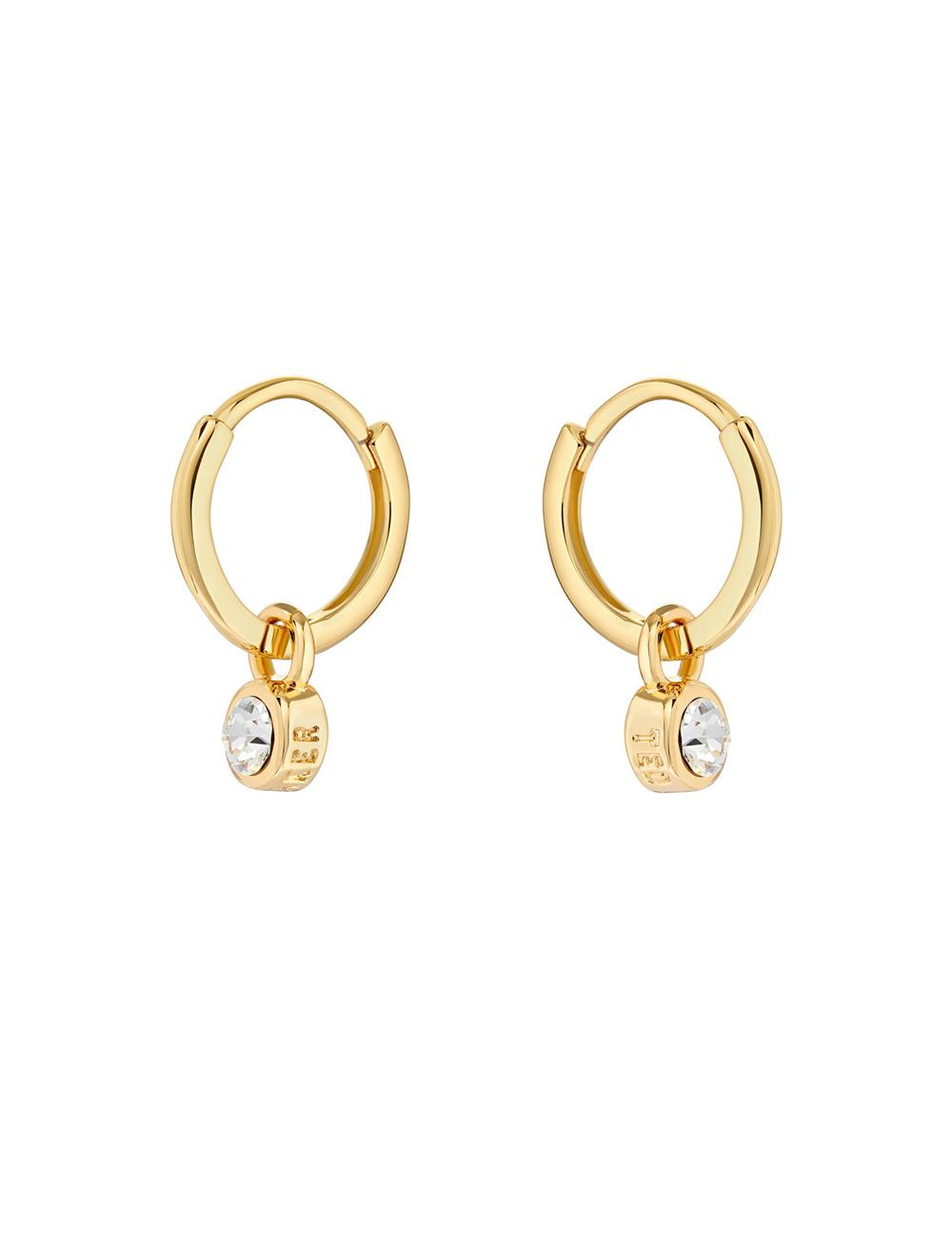 Ted Baker SINALAA - Crystal Pendant Huggie Women Earrings Gold | UAE  57362-KIBZ