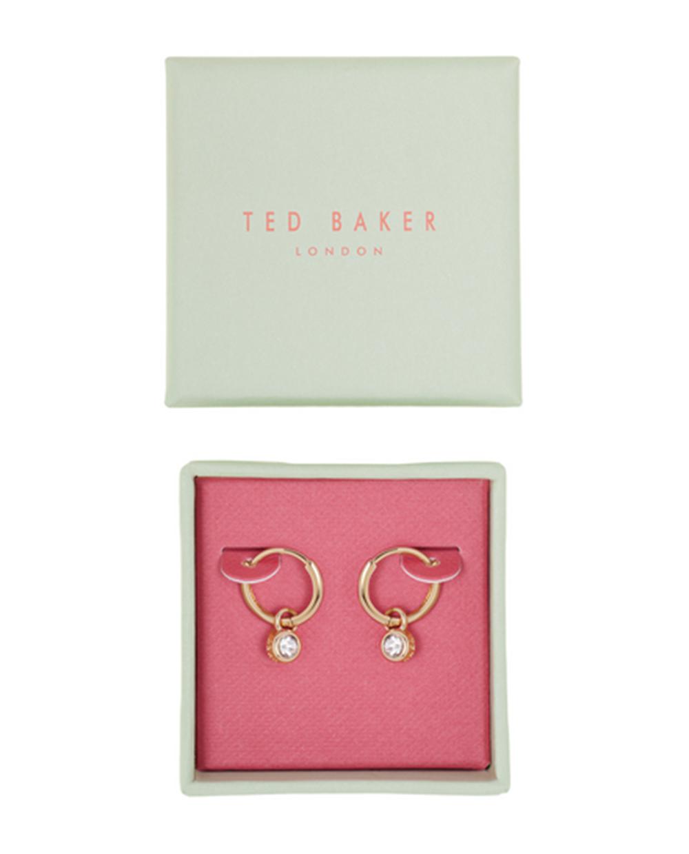 Ted Baker SINALAA - Crystal Pendant Huggie Women Earrings Gold | UAE  57362-KIBZ