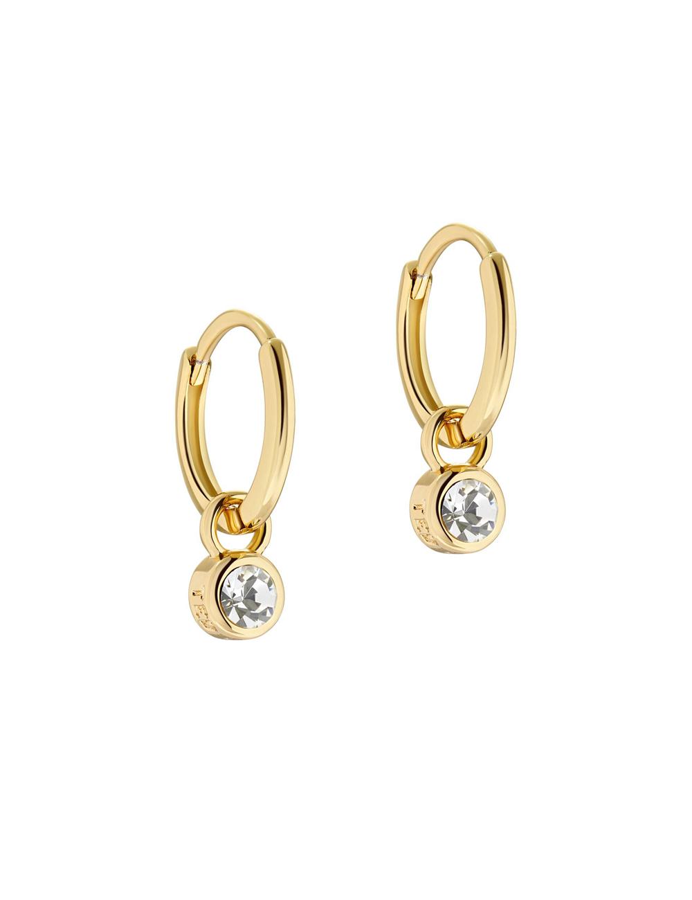 Ted Baker SINALAA - Crystal Pendant Huggie Women Earrings Gold | UAE  57362-KIBZ