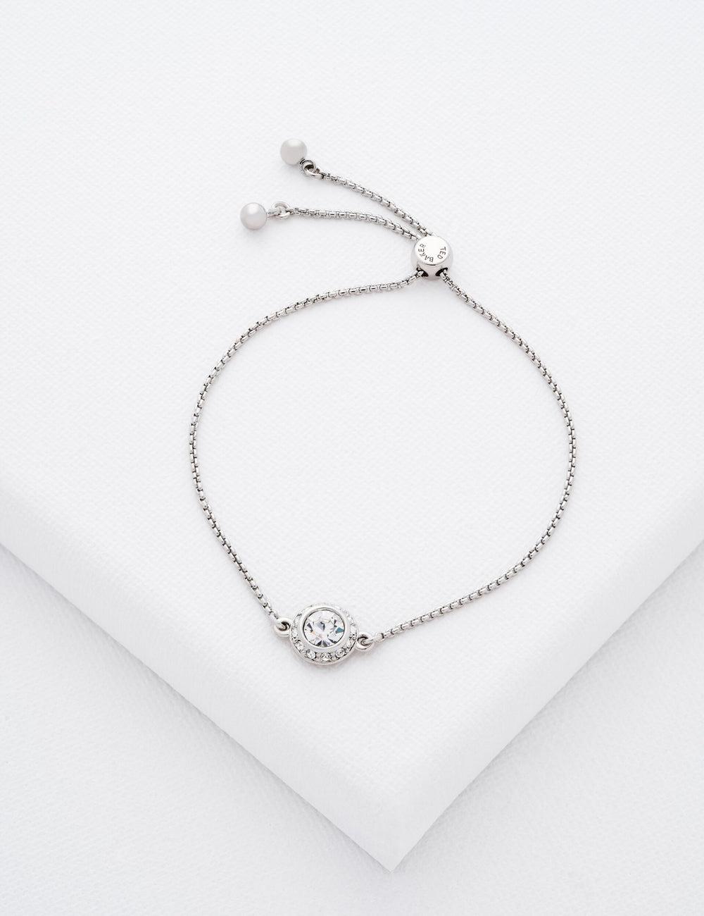 Ted Baker SOLETA - Solitaire Sparkle Crystal Adjustable Women Bracelets Silver | UAE  36549-LWMC