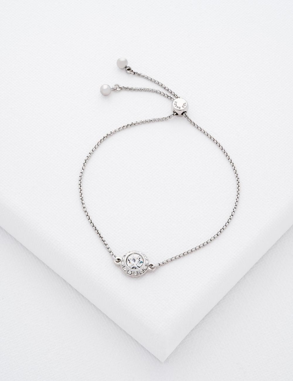 Ted Baker SOLETA - Solitaire Sparkle Crystal Adjustable Women Bracelets Silver | UAE  36549-LWMC