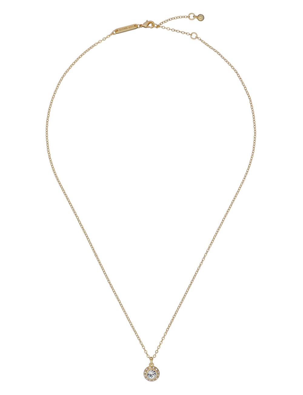 Ted Baker SOLTELL - Solitaire Sparkle Crystal Pendant Women Necklaces Gold | UAE  25319-FBHV