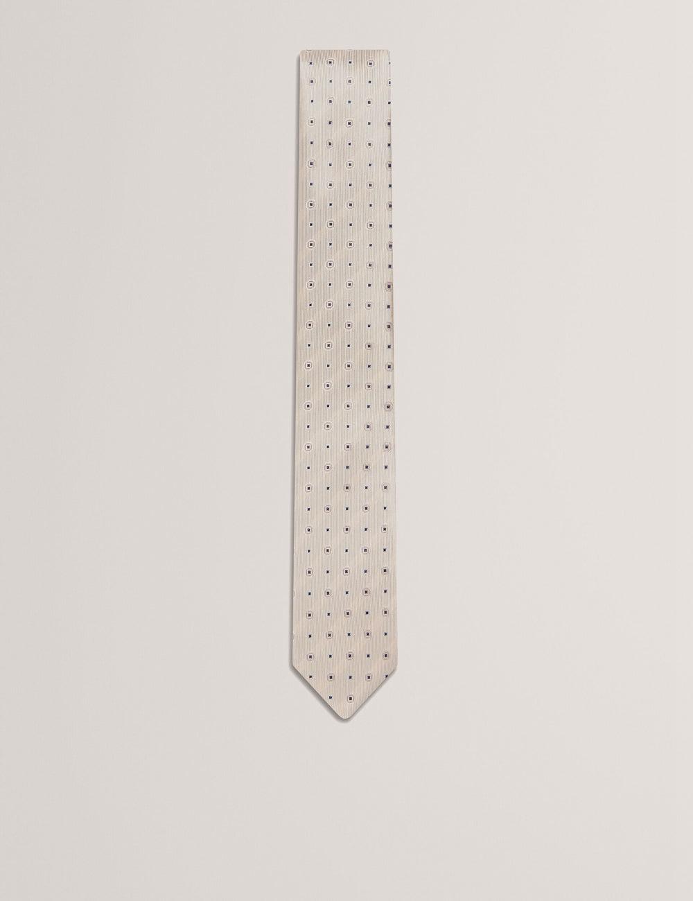 Ted Baker STEEPLE - Circle Geometric Print Silk Men Ties Stone | UAE  79108-YRWS
