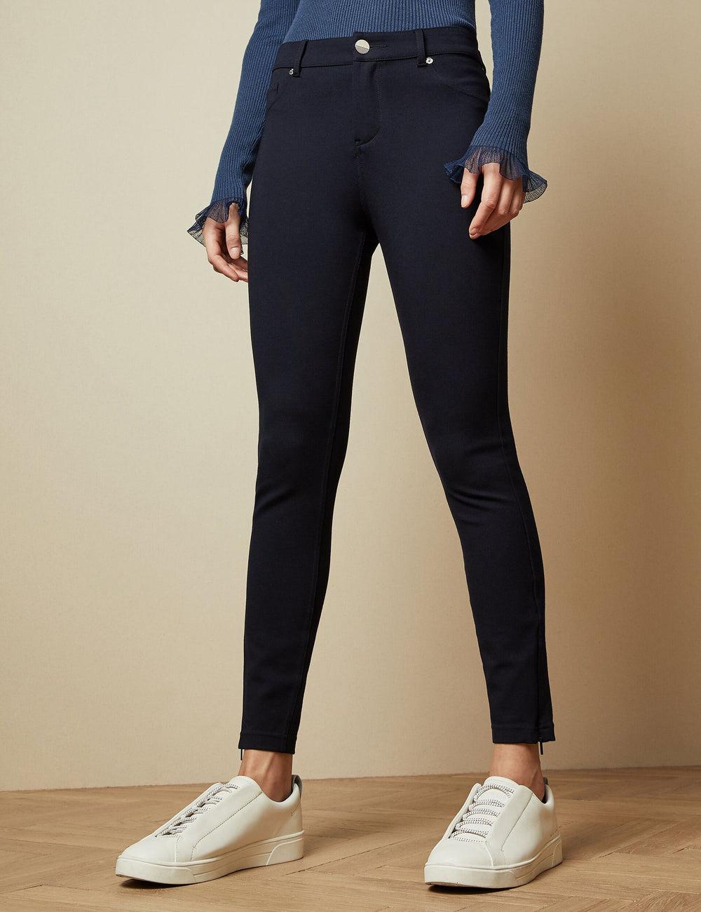Ted Baker STRENTI - Skinny Fit Zip Cuff Women Jeggings Dk-Blue | UAE  98312-STJL