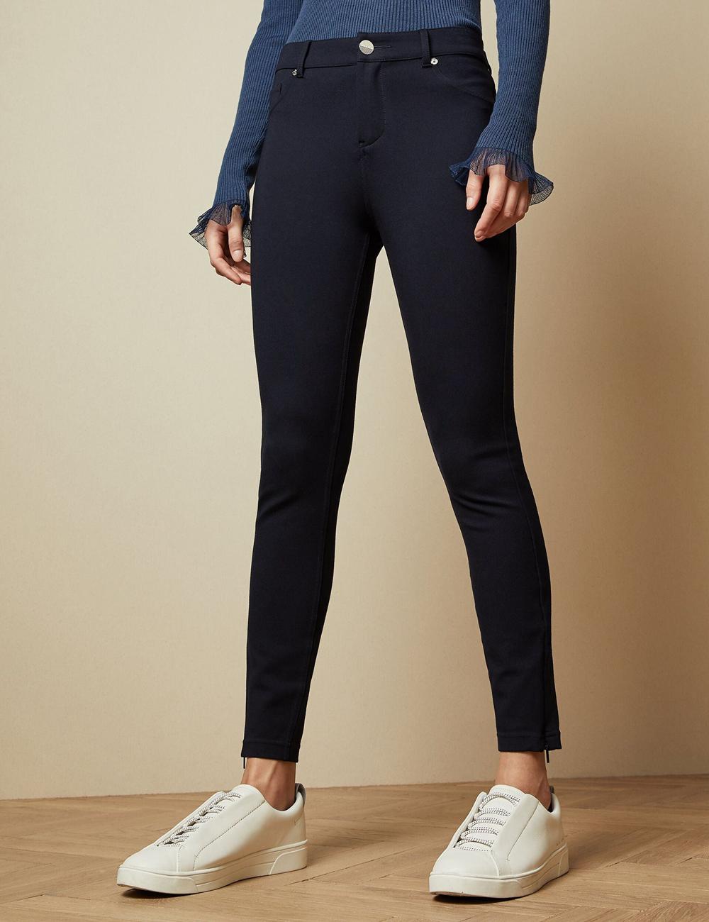 Ted Baker STRENTI - Skinny Fit Zip Cuff Women Jeggings Dk-Blue | UAE  98312-STJL