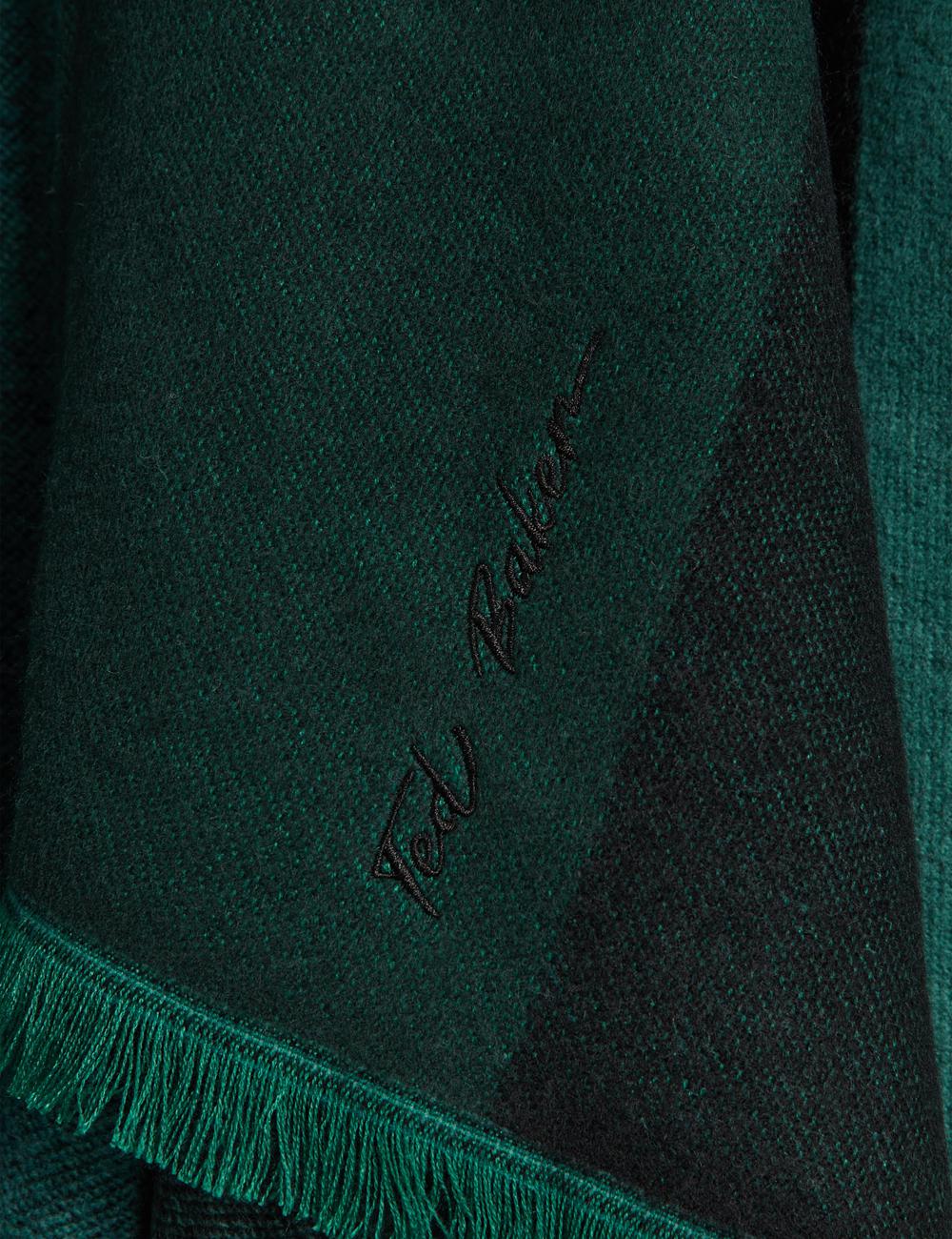 Ted Baker SUFFIA - Colour Block Buckled Woven Women Ponchos Dk-Green | UAE  68239-HNXW