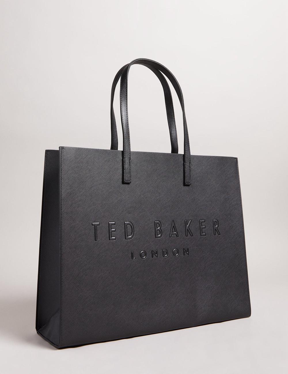 Ted Baker SUKICON - Textured Faux Leather Icon Women Tote Bags Black | UAE  31065-EFYT