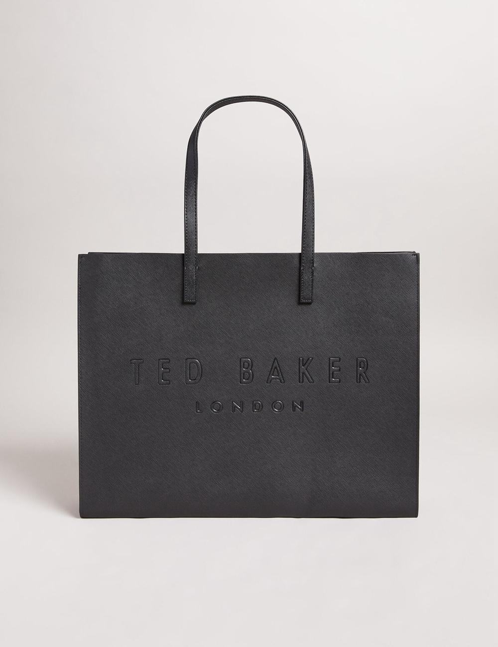 Ted Baker SUKICON - Textured Faux Leather Icon Women Tote Bags Black | UAE  31065-EFYT