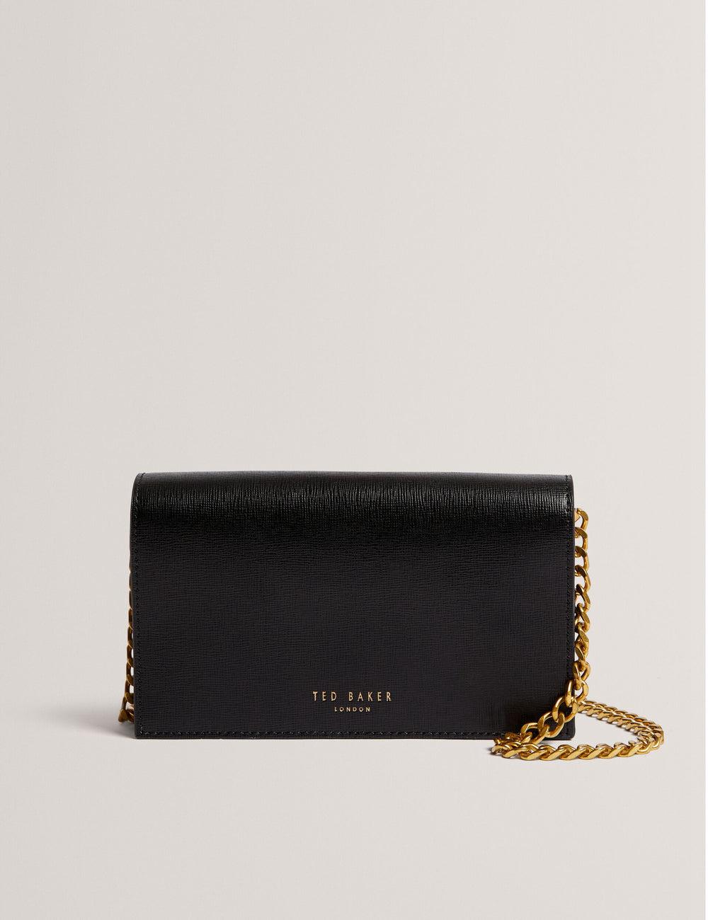 Ted Baker TABINA - Leather With Chain Crossbody Strap Women Purses Black | UAE  02945-XVOL