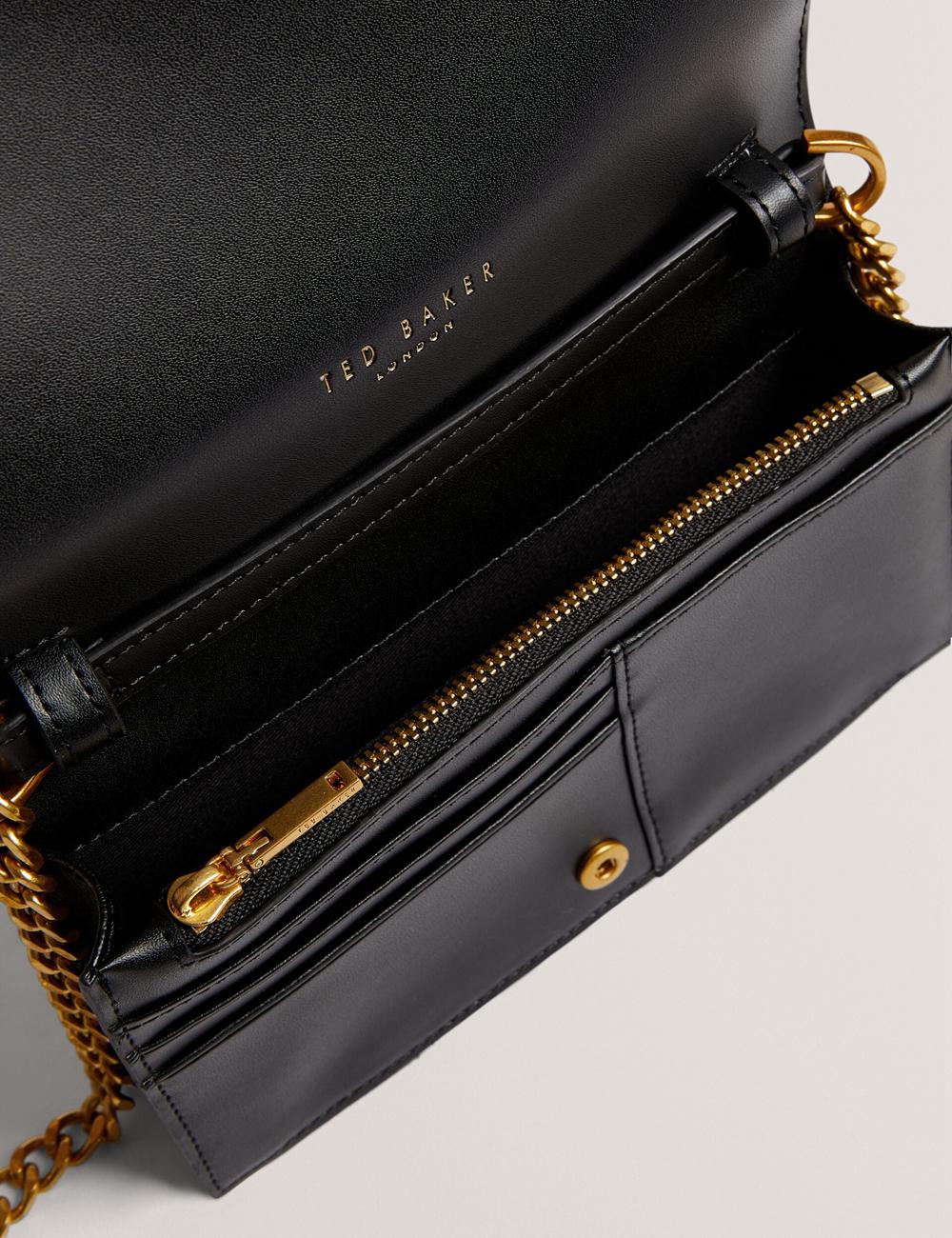 Ted Baker TABINA - Leather With Chain Crossbody Strap Women Purses Black | UAE  02945-XVOL