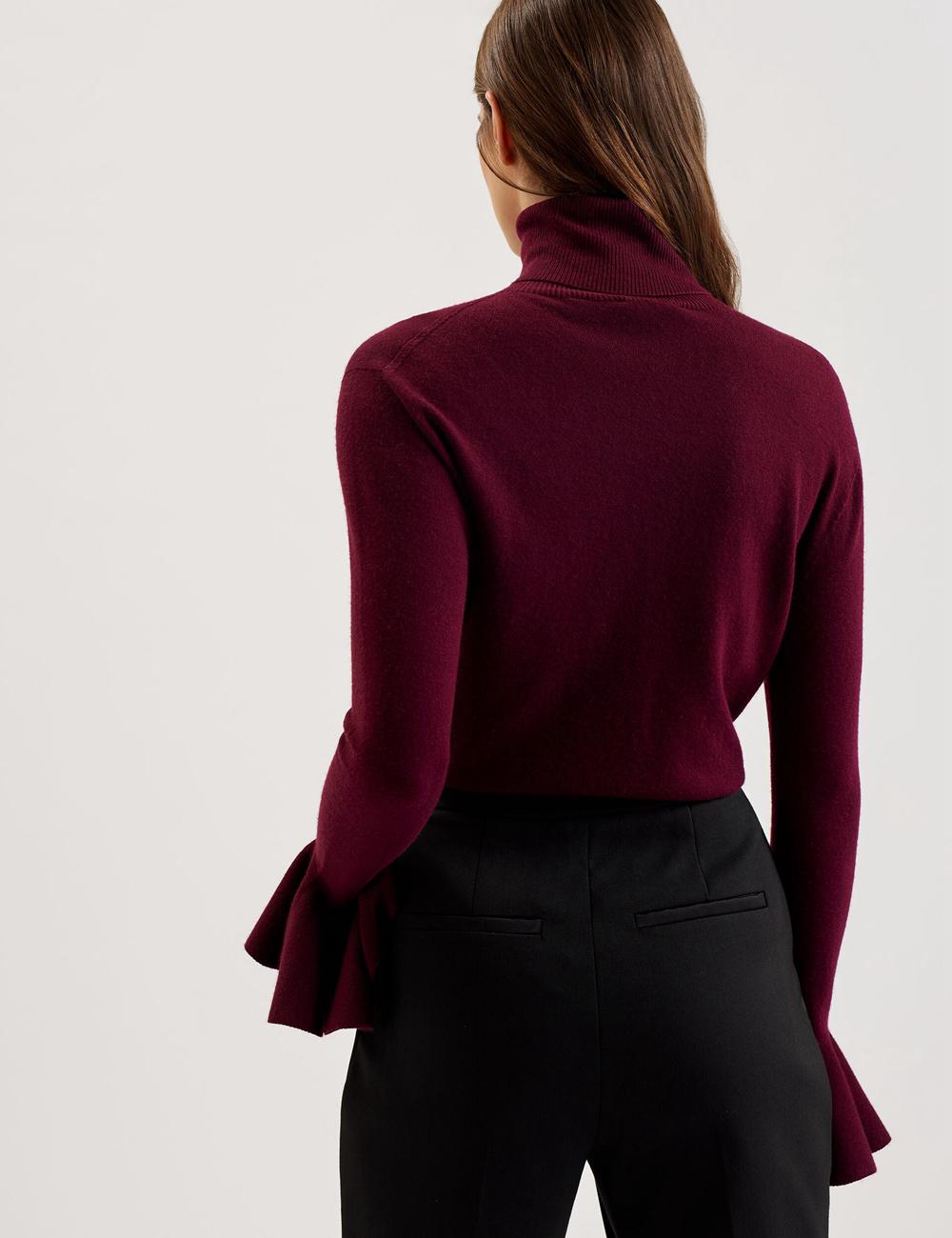 Ted Baker TAMSENN - Roll Neck Wool Cashmere Women Jumpers Red | UAE  85149-CBUV