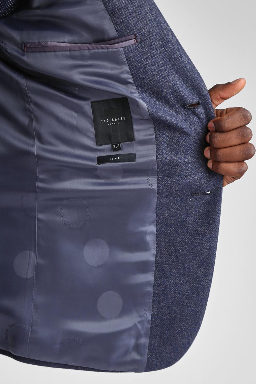 Ted Baker TIANJS - Textured Wool Blend Tailored Men Blazers Blue | UAE  89275-NBAO