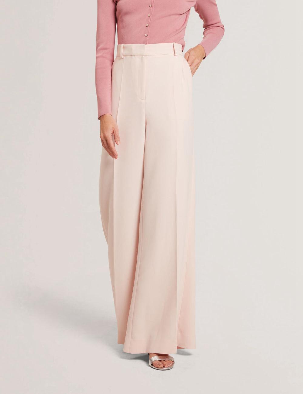 Ted Baker TRAGAT - Ultra Wide Leg Woven Tailored Women Trousers Pink | UAE  91425-JHBC