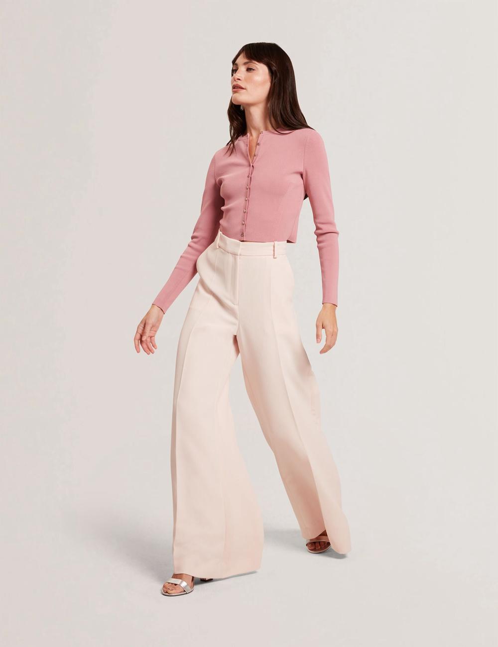 Ted Baker TRAGAT - Ultra Wide Leg Woven Tailored Women Trousers Pink | UAE  91425-JHBC
