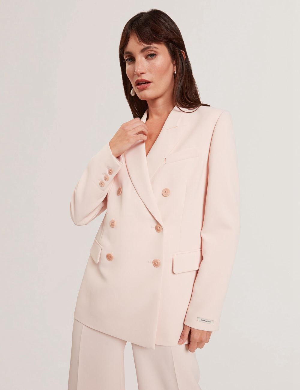 Ted Baker TRAGA - Tailored Double Breasted Woven Women Blazers Pink | UAE  76859-DPNG