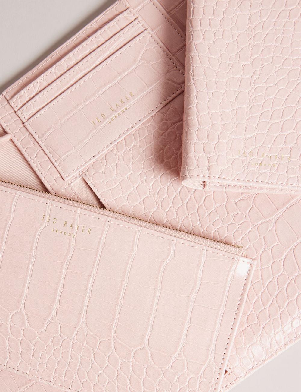 Ted Baker TRAVELZ - Croc Faux Leather Travel Organiser Women Wallets Pink | UAE  30621-GETP