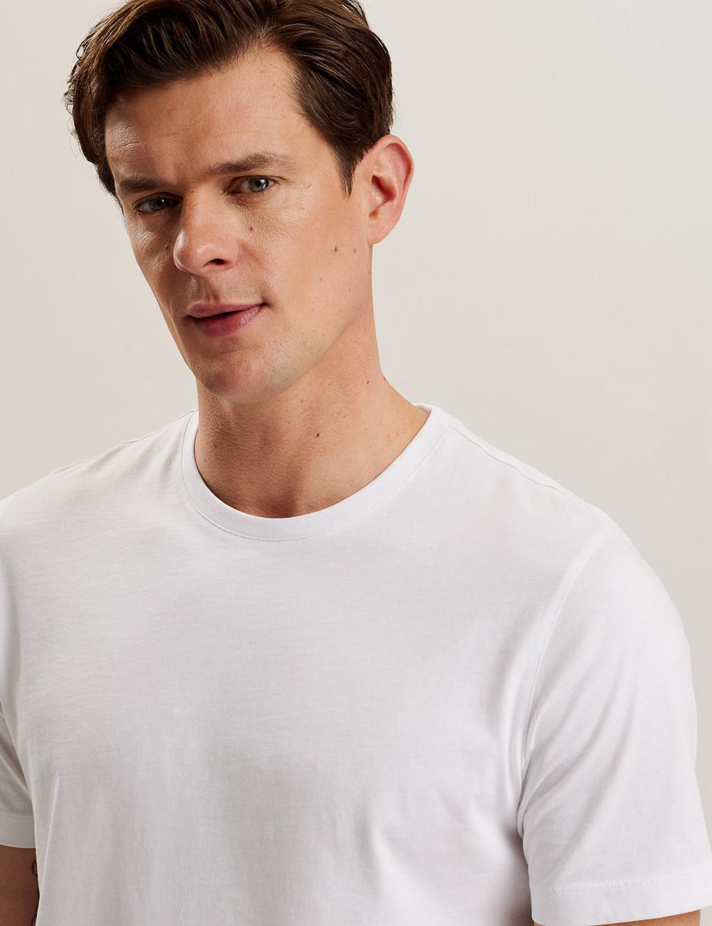 Ted Baker TYWINN - Classic Crew Neck Cotton Men T-Shirts White | UAE  80235-QHSP