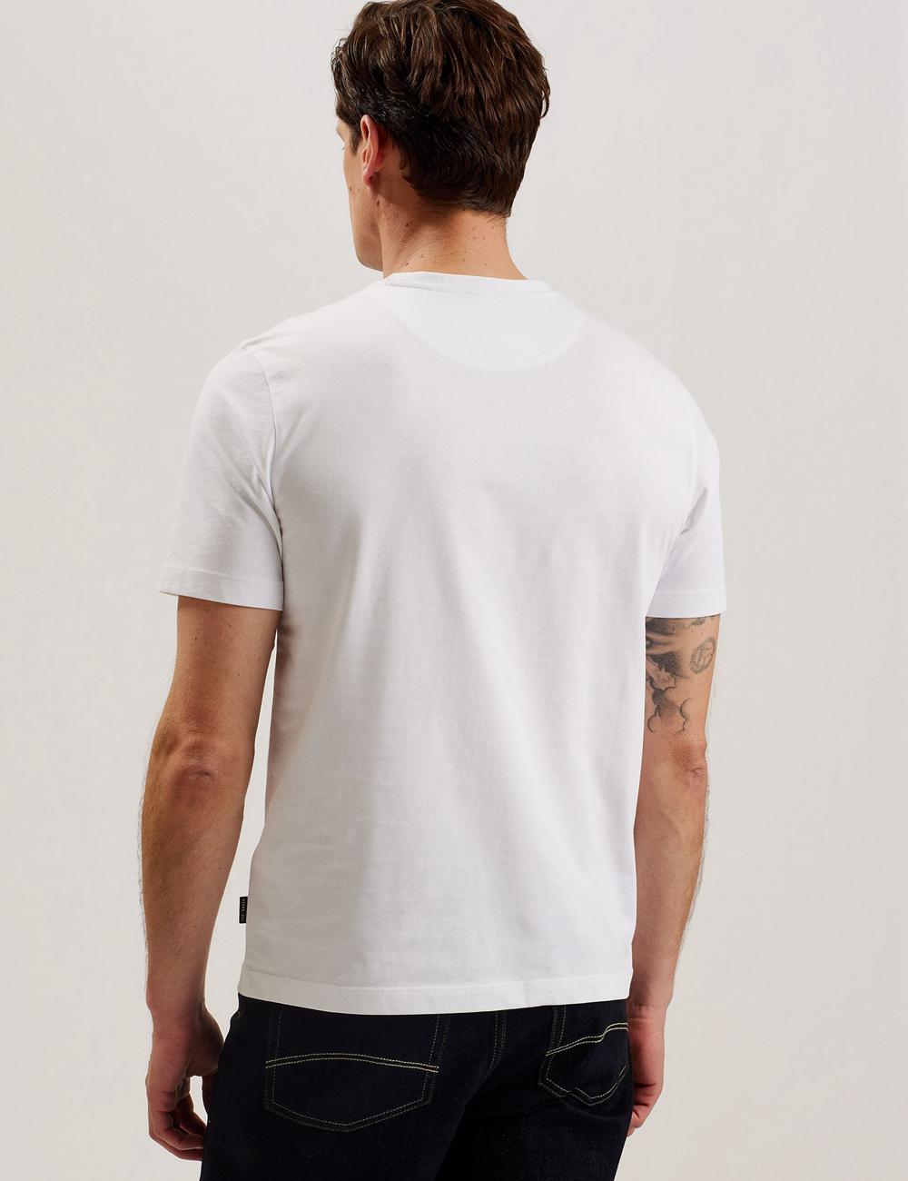 Ted Baker TYWINN - Classic Crew Neck Cotton Men T-Shirts White | UAE  80235-QHSP