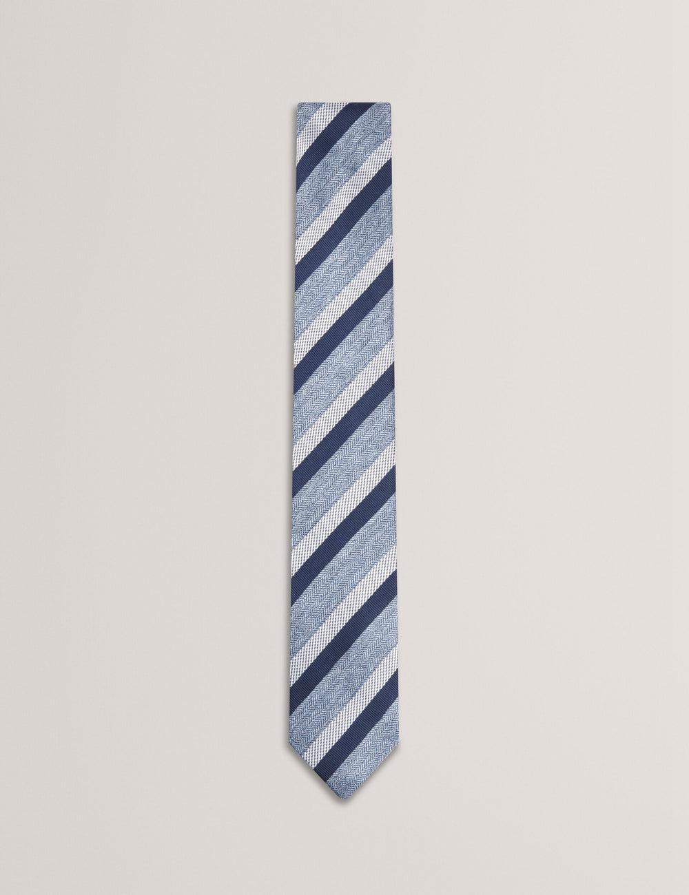 Ted Baker WEISMUL - Textured Mixed Stripe Silk Men Ties Navy | UAE  01563-LCEF