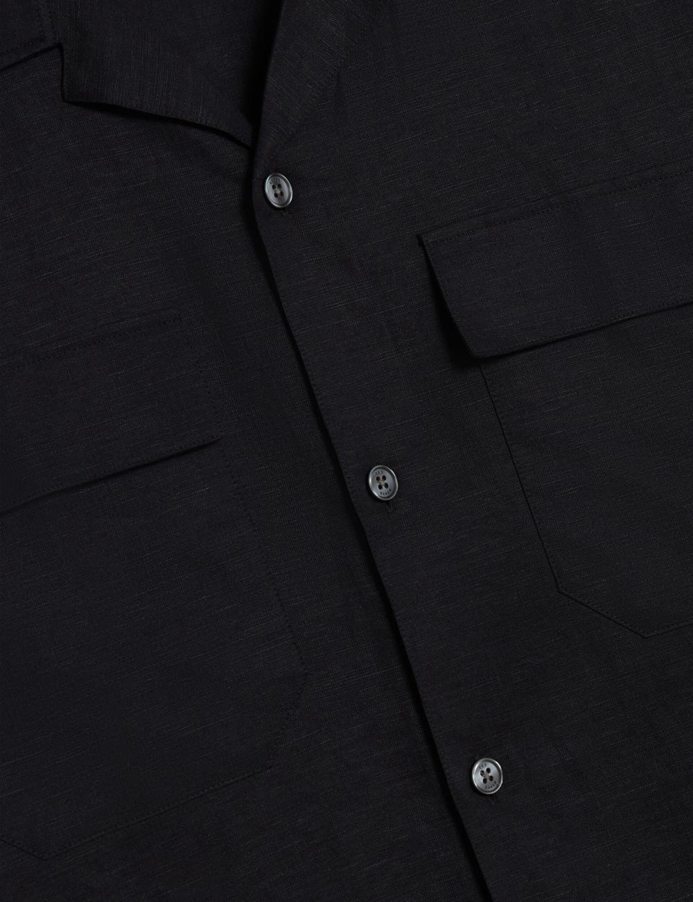 Ted Baker WHETHER - Short Sleeve Regular Fit Double Pocket Men Casual Shirts Black | UAE  32951-ZVSX