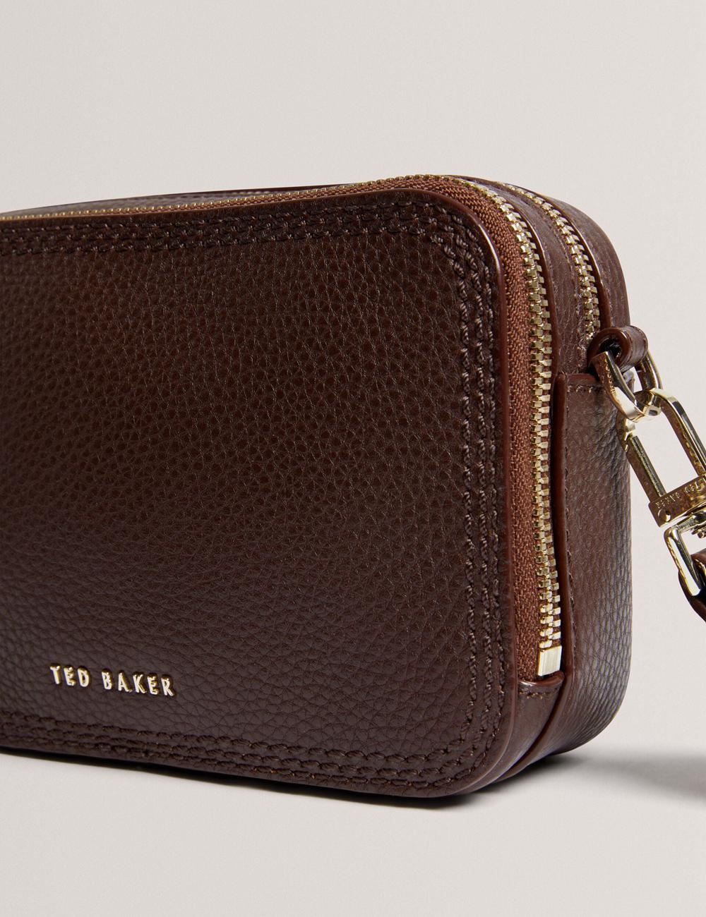 Ted Baker WILLSA - Branded Webbing Mini Leather Camera Women Camera Bag Brown | UAE  10462-GVWJ