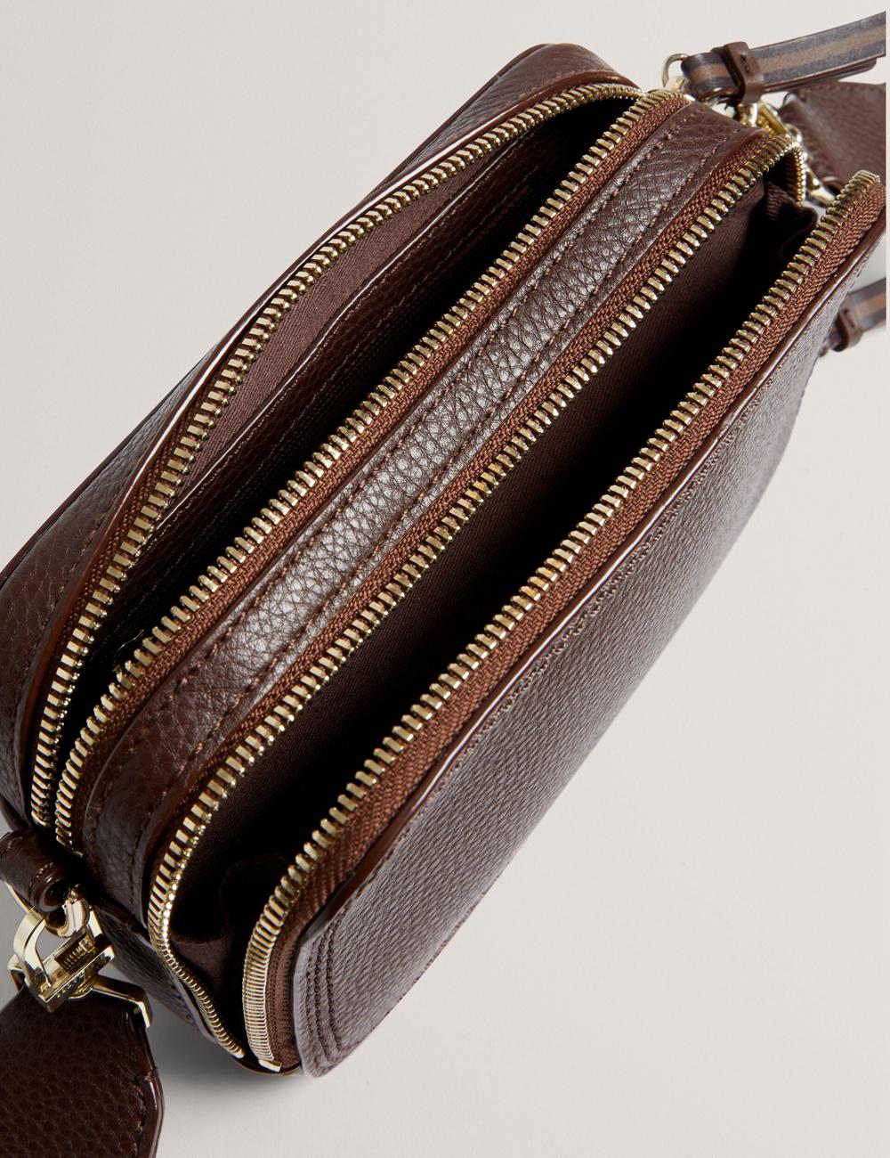 Ted Baker WILLSA - Branded Webbing Mini Leather Camera Women Camera Bag Brown | UAE  10462-GVWJ