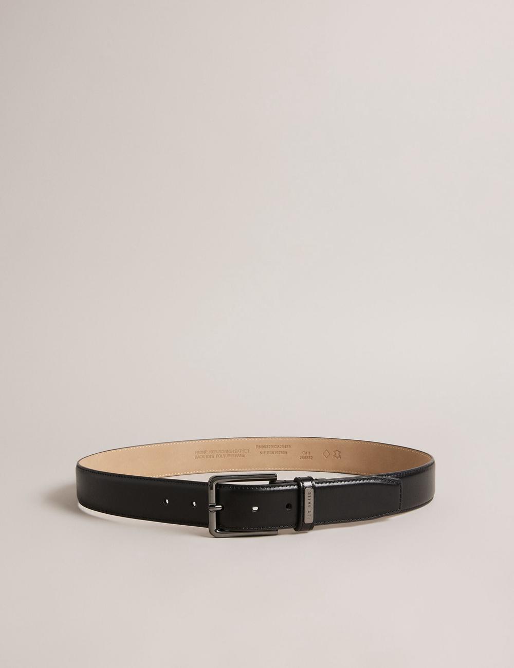 Ted Baker WIZERD | UAE  Polished Leather With Logo Hardware Men Belts Black | UAE  29568-UWOJ